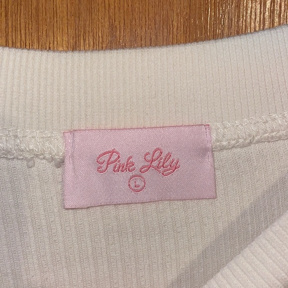 •PINK LILY•NWOT IVORY SWEATER WEATHER SEASON CORDED OVERSIZED GRAPHIC SIZE LARGE - Picture 8 of 10